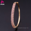 Pink Zirconia Loose Round Inlay Brilliant Gemstone Bracelet